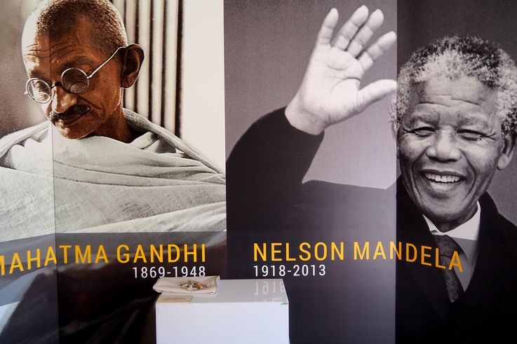 Mandela y Gandhi en Constitution Hill - Johannesburgo