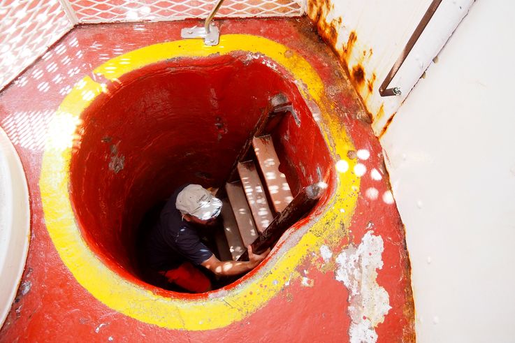 Dentro del Faro del Cabo de las Agujas