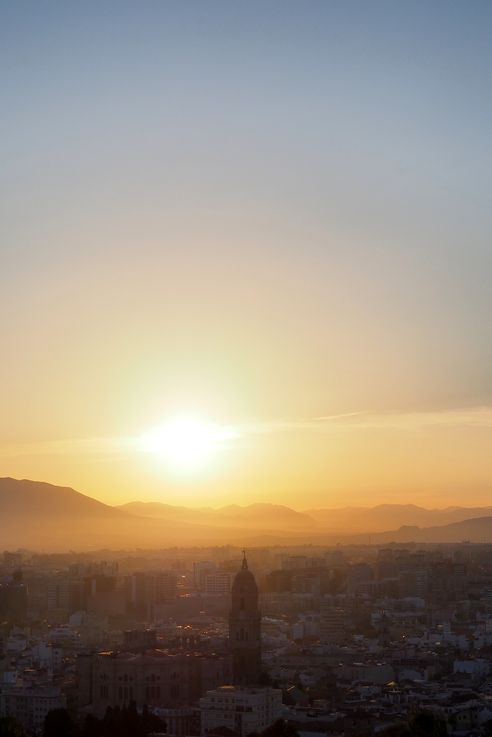 Sunset over Málaga from Gibralfaro Castle