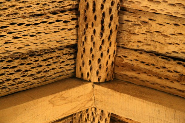 Detail of the church roof towards Salinas Grandes