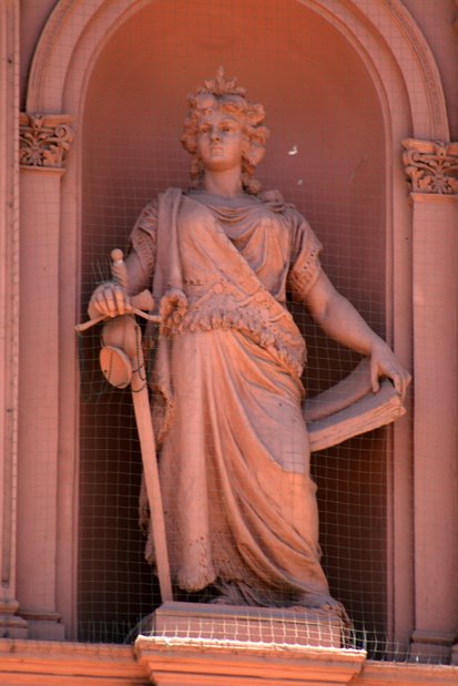 Detalle de la fachada de la Casa Rosada en Buenos Aires