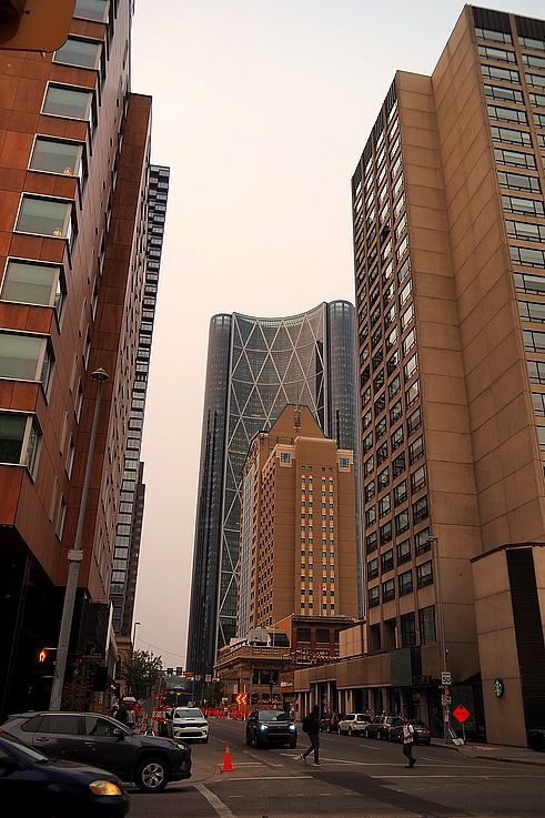 Gratte-ciel The Bow dans le centre-ville de Calgary.
