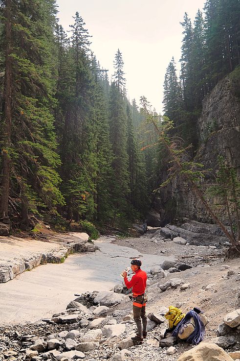 Escalador en Grotto Canyon.
