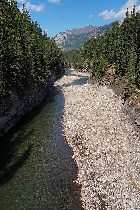 Rivière Cascade dans le Stewart Canyon, parc national Banff.