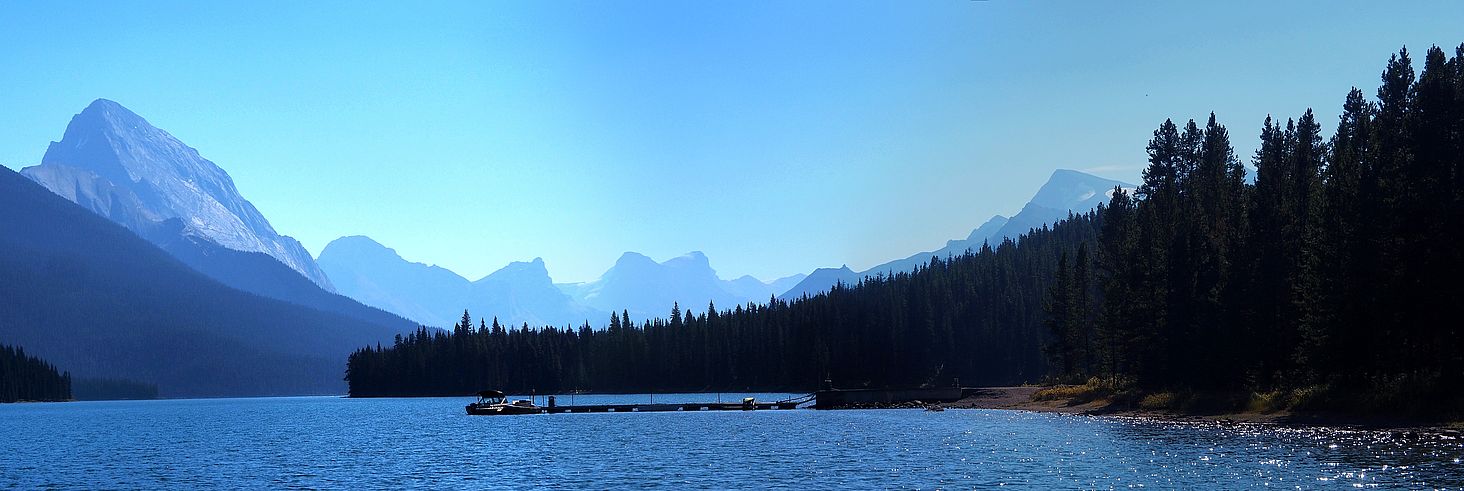 Samson Peak et le lac Maligne dans le parc national Jasper.