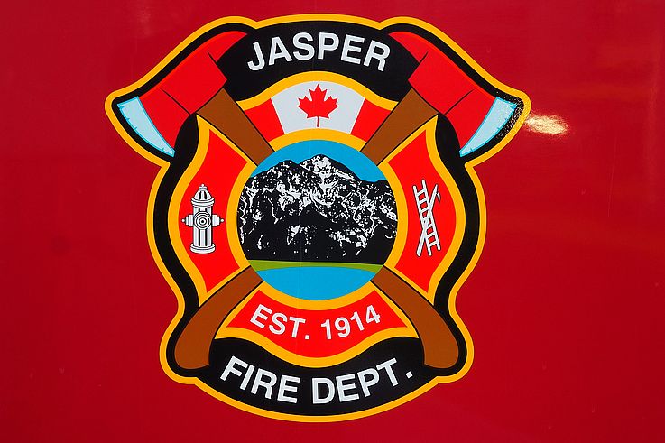 Emblème du service d'incendie de Jasper, fondé en 1914.