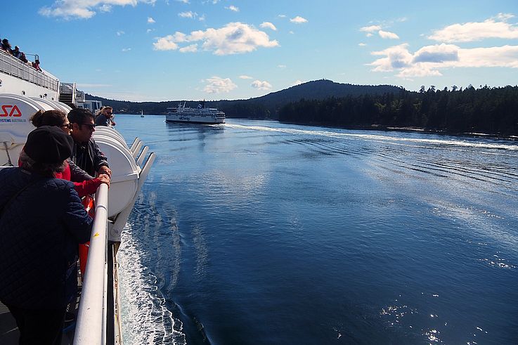 Wake of a BC Ferries vessel in the Southern Gulf Islands.