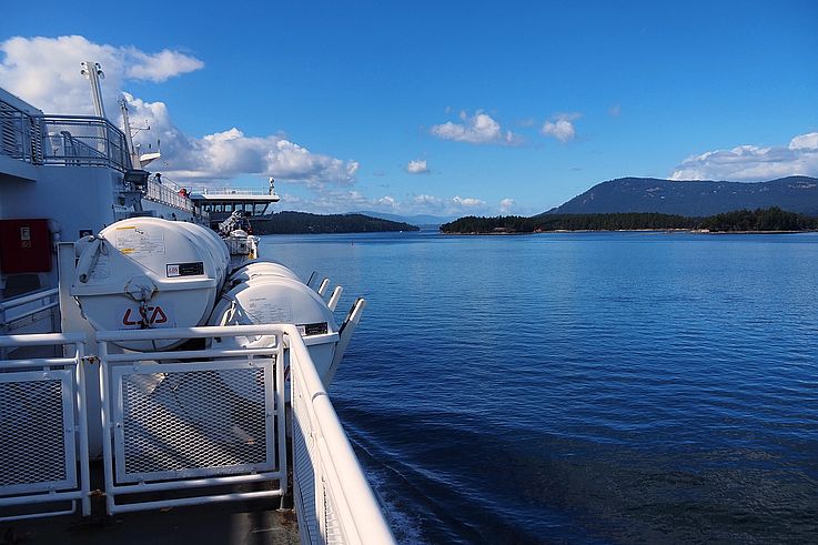 The Spirit of British Columbia ferry sailing in the Southern Gulf Islands.