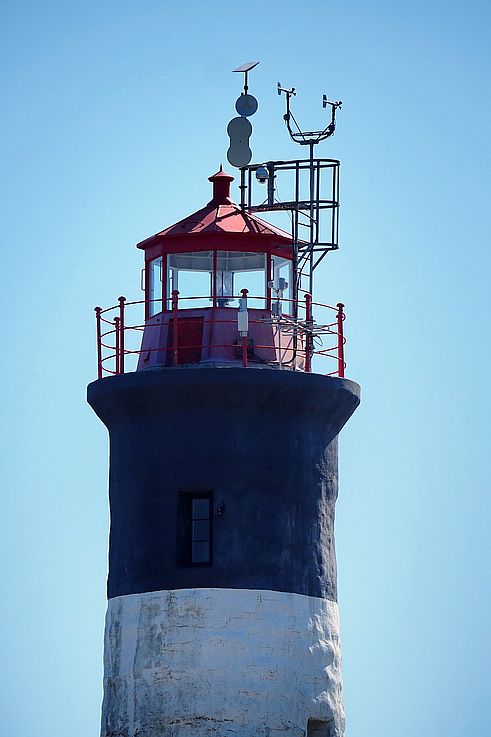 Lantern and weather station of the Race Rocks Lighthouse.