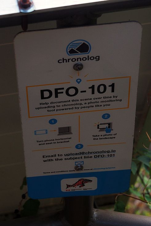 Panneau d'instructions Chronolog DFO-101 aux chutes Stamp.