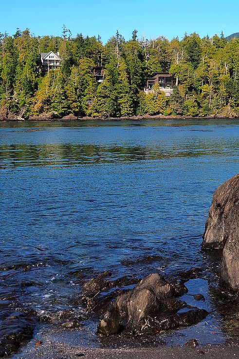 Casas en el bosque a lo largo del Wild Pacific Trail, en Ucluelet.