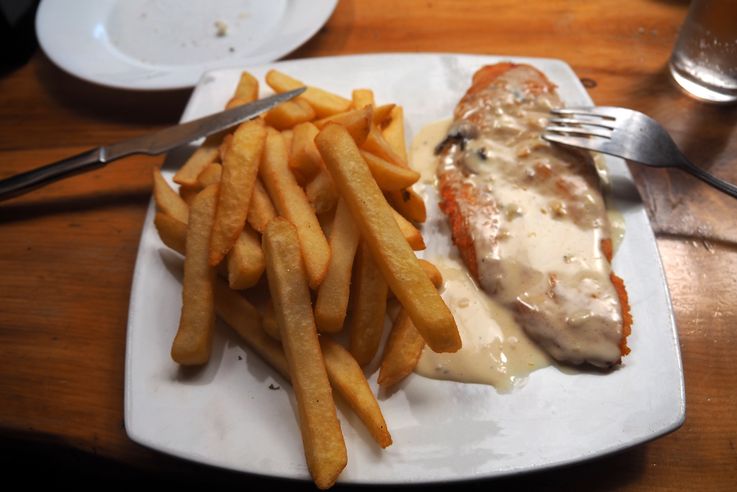 ¡Pollo con papas fritas!