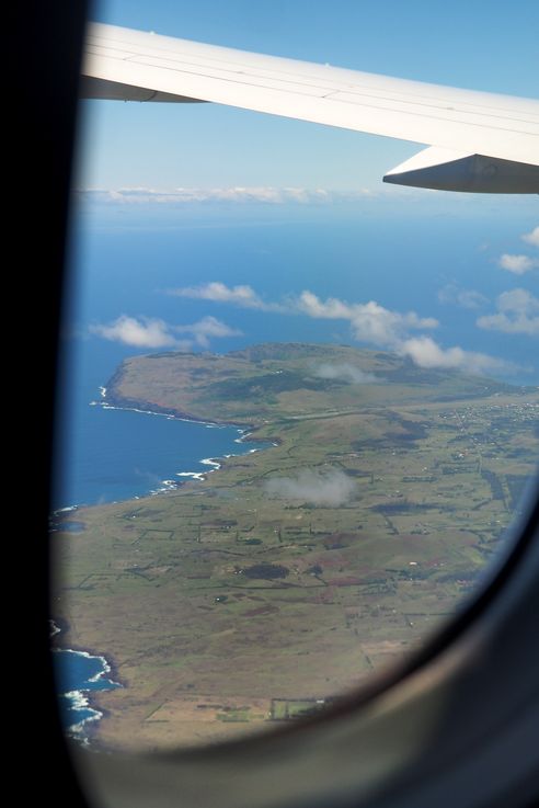 Isla de Pascua vista desde el avión