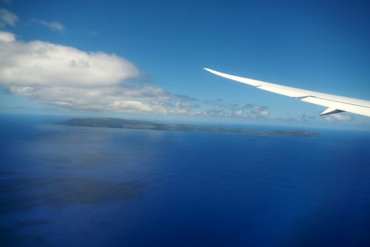 La Isla de Pascua vista desde un avión