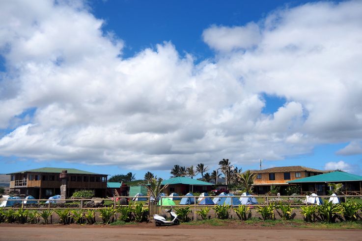 El camping Mihinoa en la Isla de Pascua