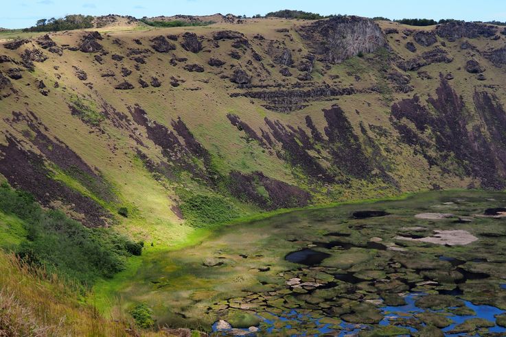 El volcán Rano Kau - Isla de Pascua