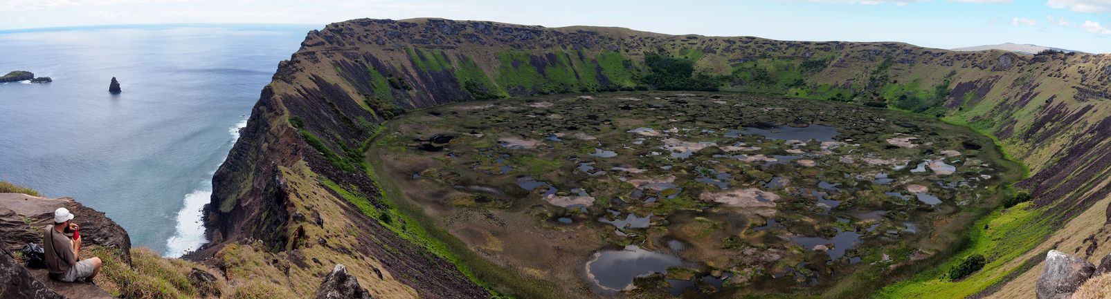 El volcán Rano Kau - Isla de Pascua