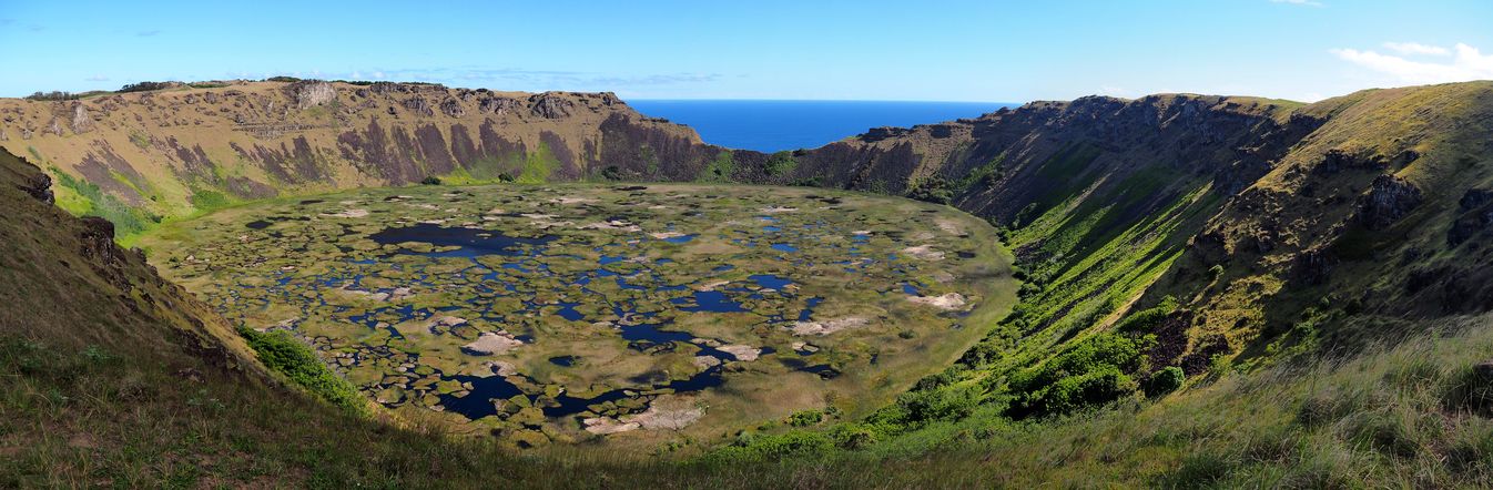 El volcán Rano Kau - Isla de Pascua