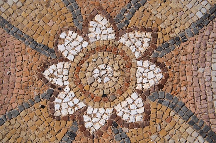 Mosaicos en el sitio arqueológico de Dion