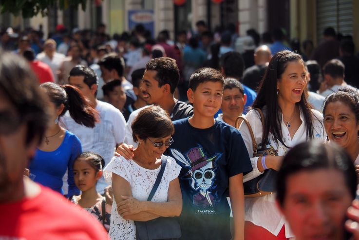 Los peatones de Ciudad de Guatemala