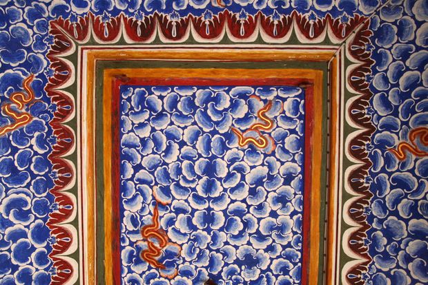 Plafond de la salle des nuages (Badal Mahal) au fort de Junagarh