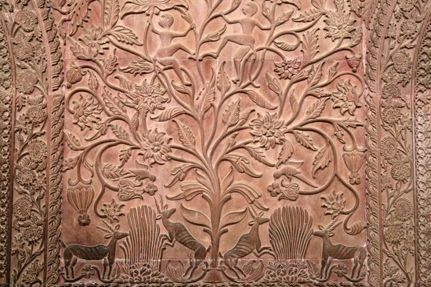 Bas-relief dans la salle de conférence du fort de Junagarh