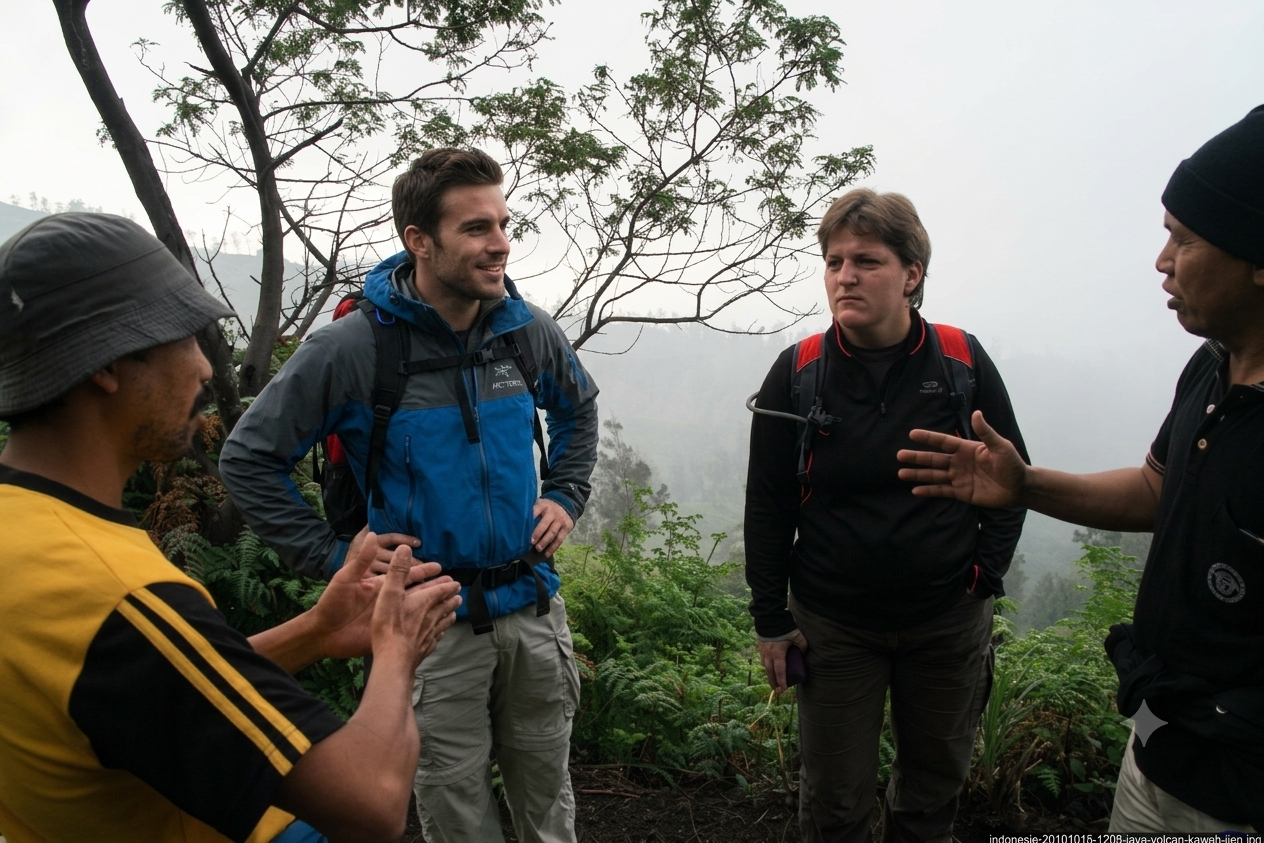 En el volcán Kawah Ijen. Java.