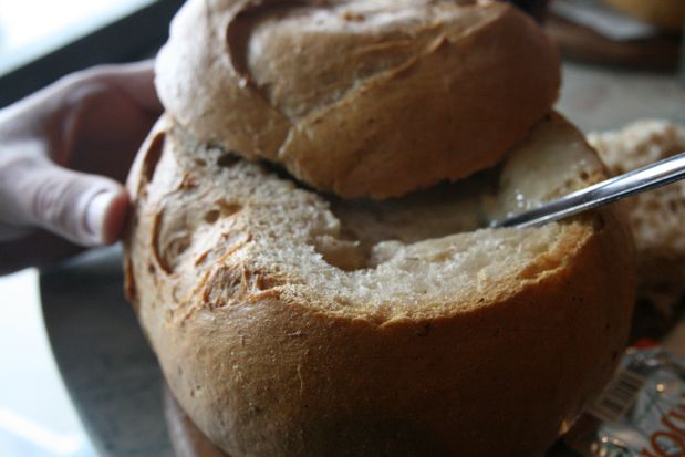 Soup in bread in Reykjavik