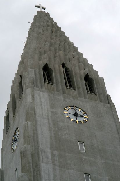 The bell tower of Hallgrímskirkja cathedral in Reykjavik