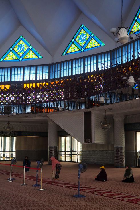 Interior of the National Mosque (Masjid Negara) of Kuala Lumpur.