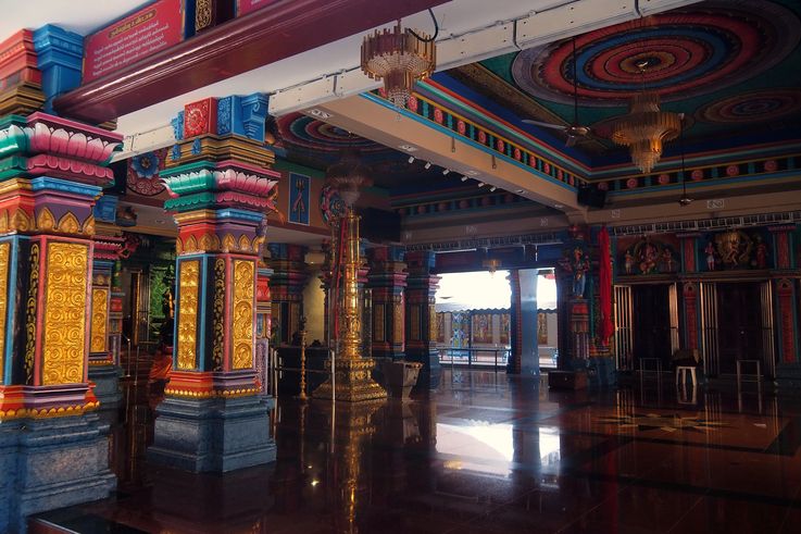 Interior of the Sri Mahamariamman Temple in Kuala Lumpur.