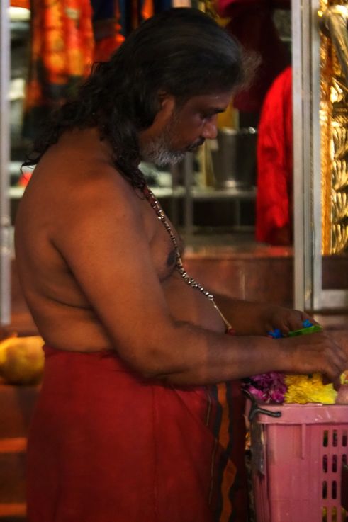 Offerings in a temple in Bukit Bintang, Kuala Lumpur.