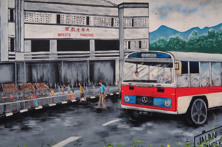 Mural art of the Majestic Theatre in Kampung Paloh, Ipoh.