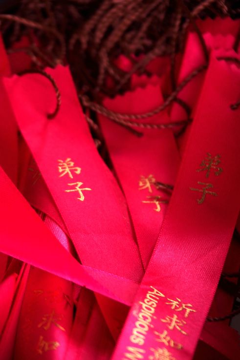 Chinese prayer ribbons at Kek Lok Si Temple, George Town.