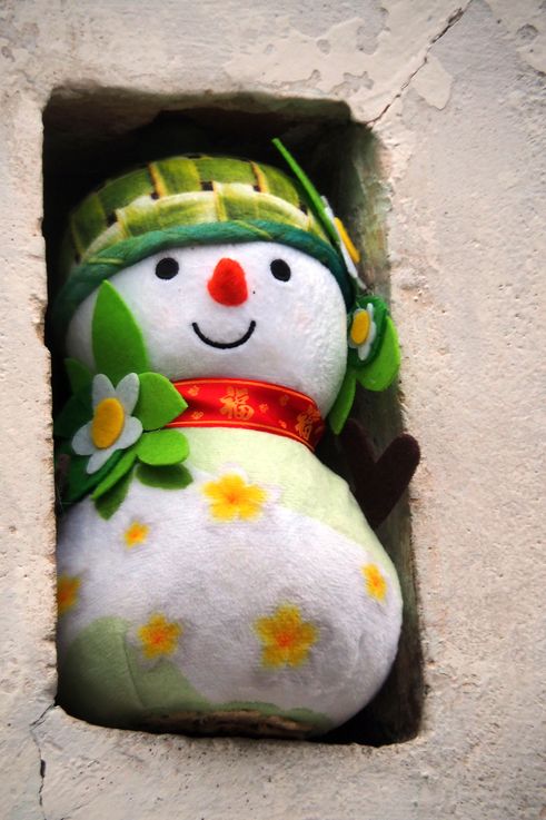 Snowman decoration in Little India, George Town.
