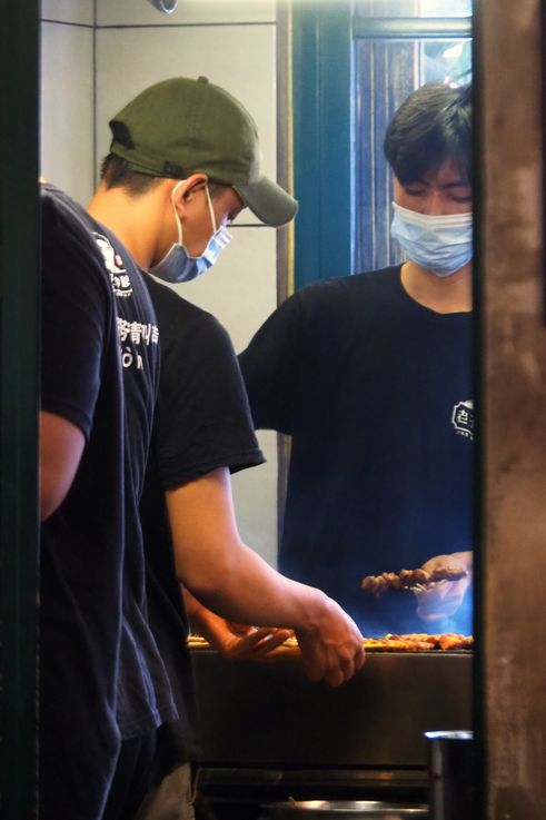 Satay Hainam en el Restaurante Kampung Beh Leh Hainam Satay, Melaka.