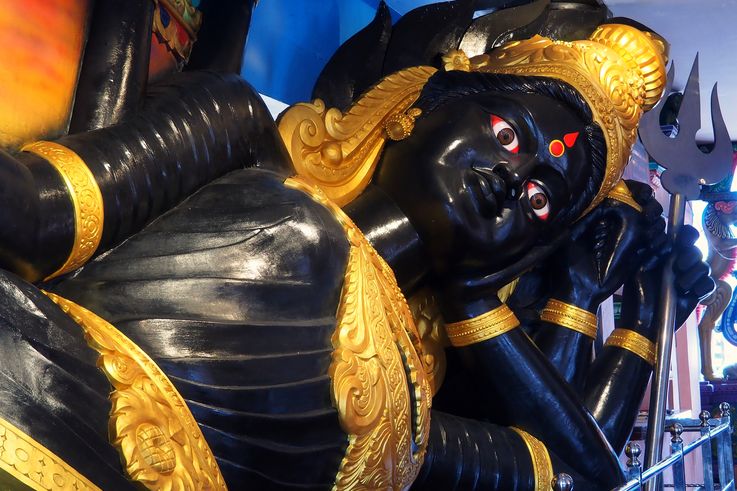 Statue of the Hindu goddess Kali in the Batu Caves complex, Sri Saniswaran Temple area.