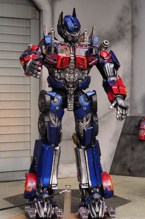 Optimus Prime statue in the Sci-Fi City zone, Universal Studios Sentosa.