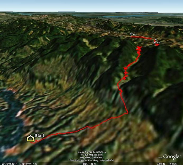 Lecturas GPS en el valle de Mai Chau