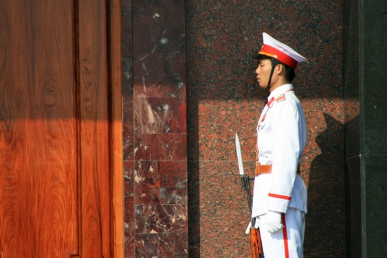 Guard at Ho Chi Minh Mausoleum in Hanoi