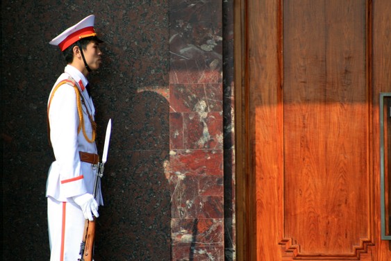 Guard at Ho Chi Minh Mausoleum in Hanoi