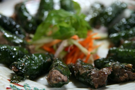 Spring rolls. Restaurant in the city of Hue.