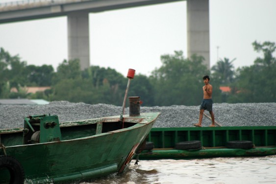 En el río Song Tien del delta del Mekong